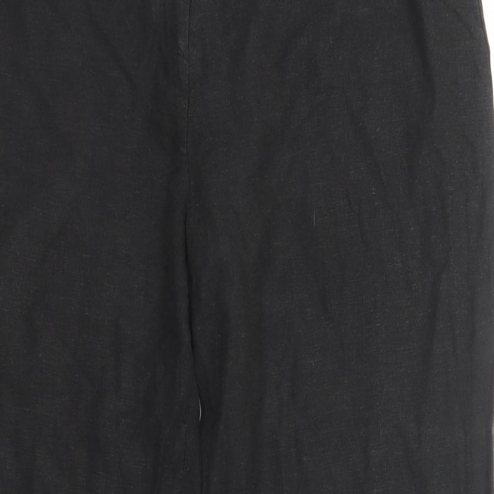 Dorothy Perkins Womens Black Viscose Trousers Size 16 Regular Zip