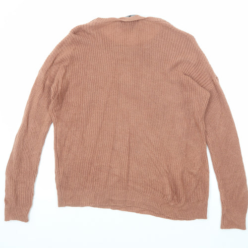 FOREVER 21 Womens Brown Round Neck Acrylic Pullover Jumper Size M