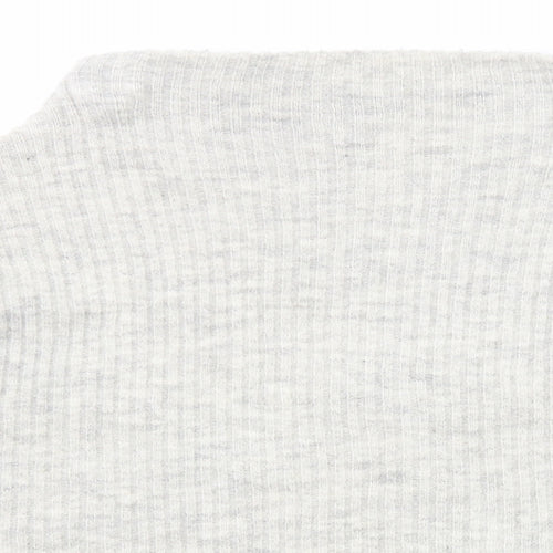 New Look Womens Grey Mock Neck Acrylic Pullover Jumper Size M