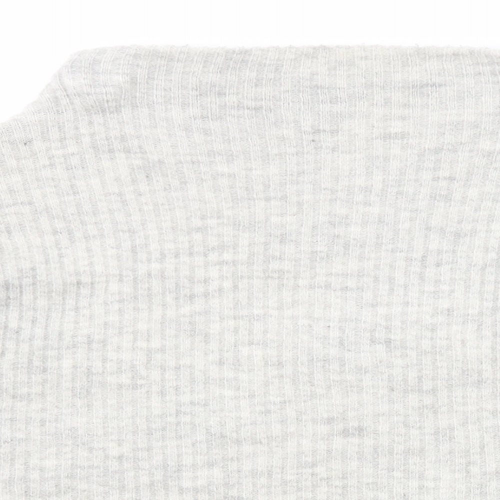 New Look Womens Grey Mock Neck Acrylic Pullover Jumper Size M
