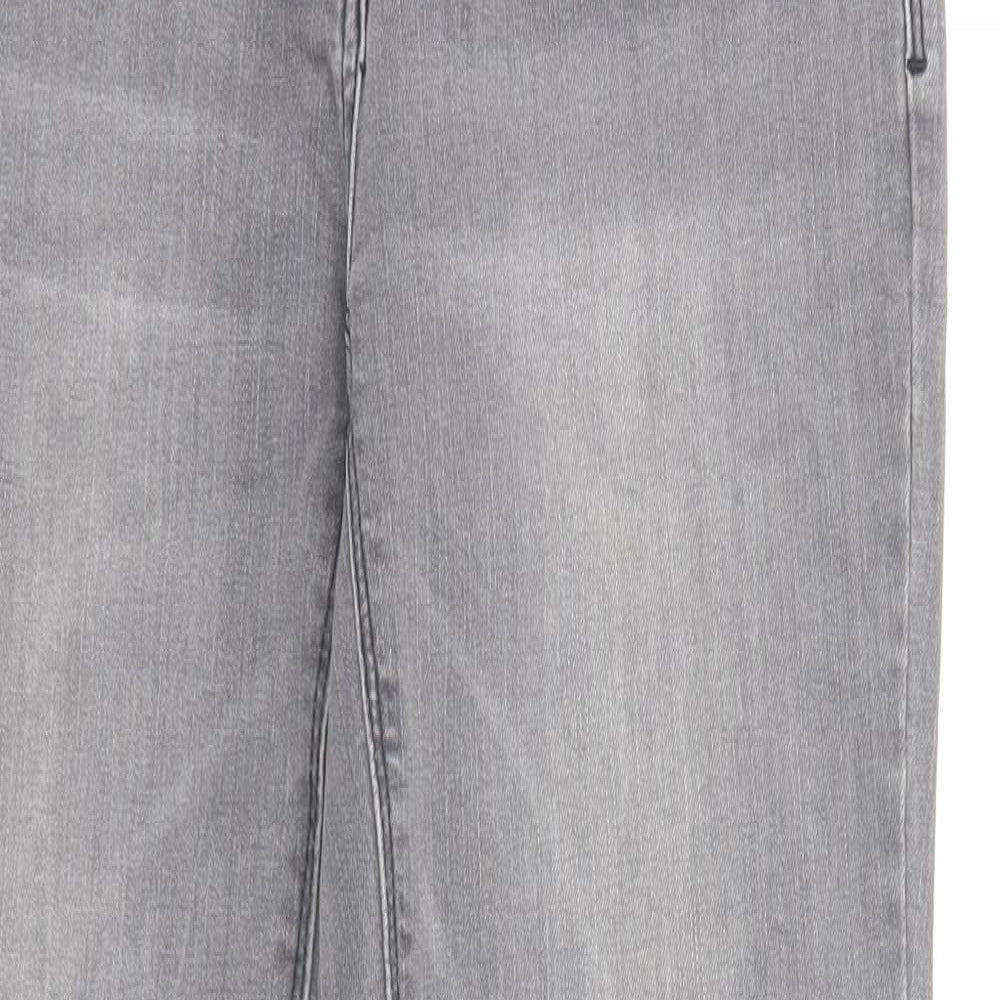 Up Fashion Womens Grey Cotton Straight Jeans Size 8 Regular Zip