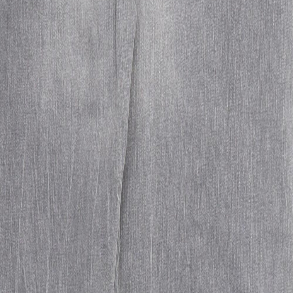 Up Fashion Womens Grey Cotton Straight Jeans Size 8 Regular Zip