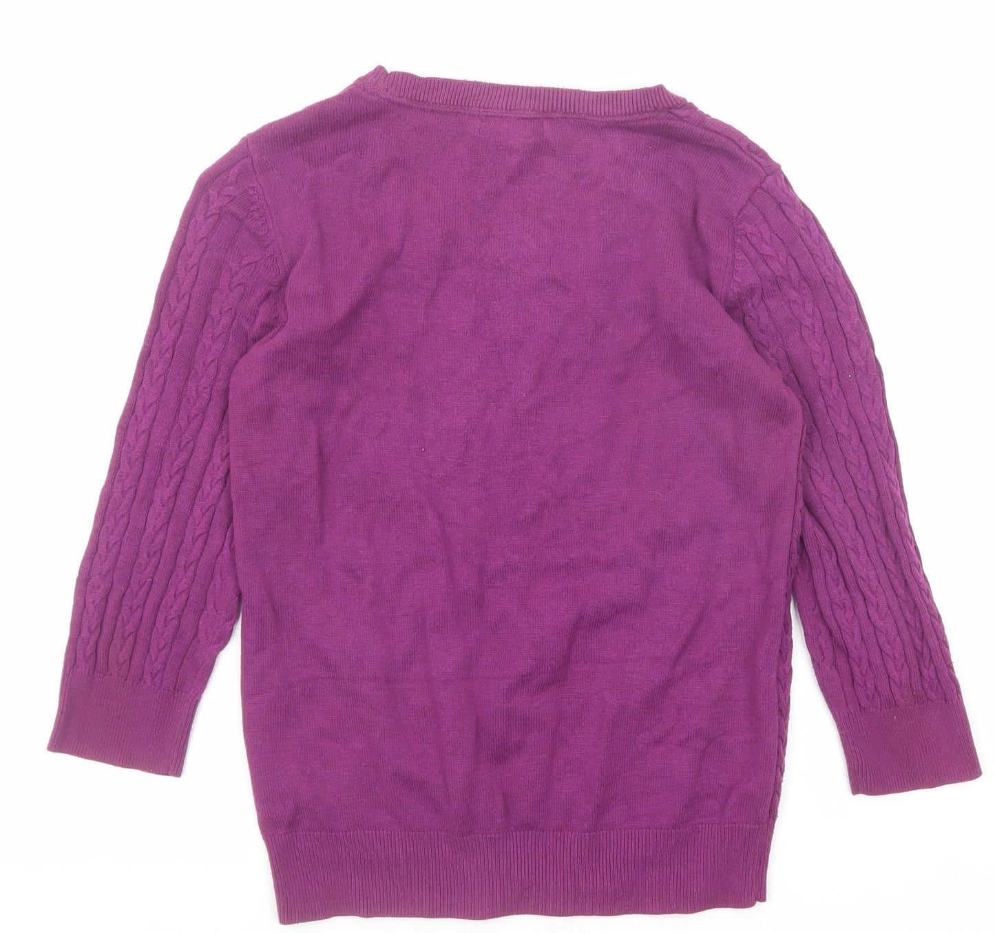 H&M Womens Purple Scoop Neck Polyamide Pullover Jumper Size S