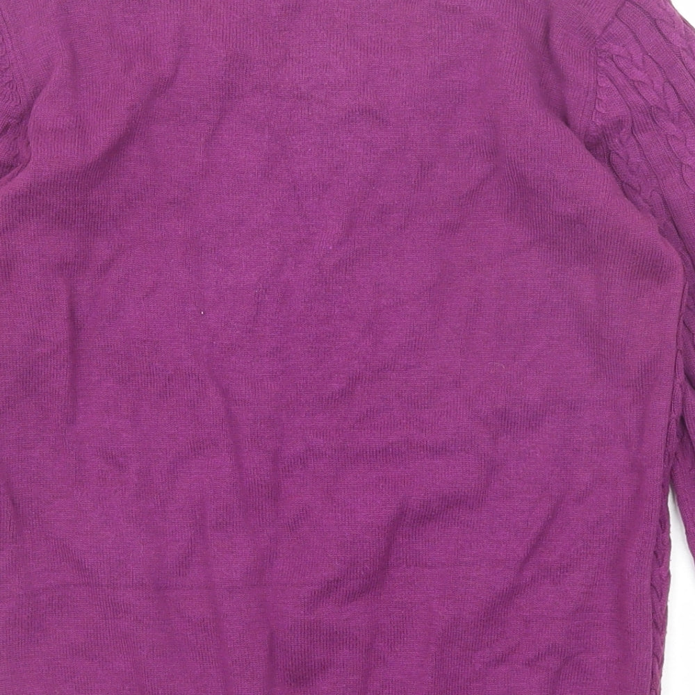 H&M Womens Purple Scoop Neck Polyamide Pullover Jumper Size S