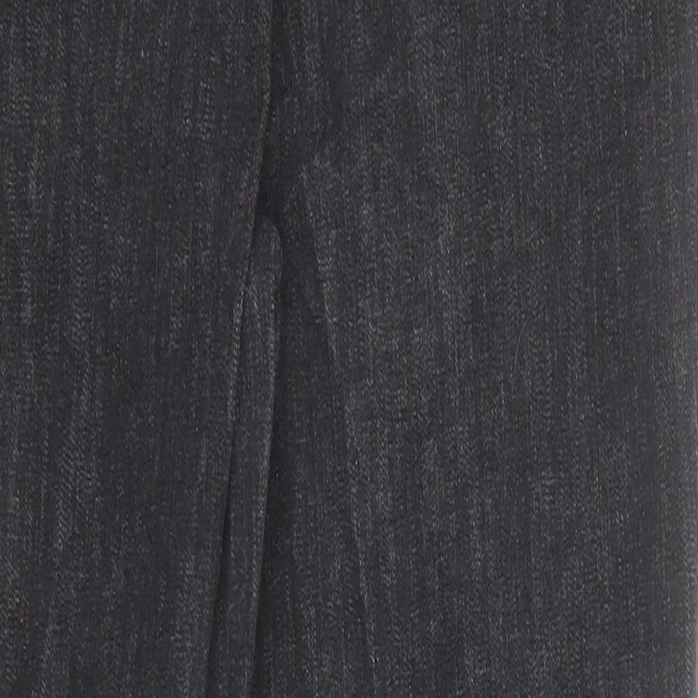 Marks and Spencer Womens Black Cotton Straight Jeans Size 14 Regular Zip