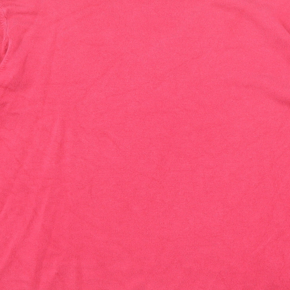 BHS Womens Pink V-Neck Acrylic Pullover Jumper Size 20
