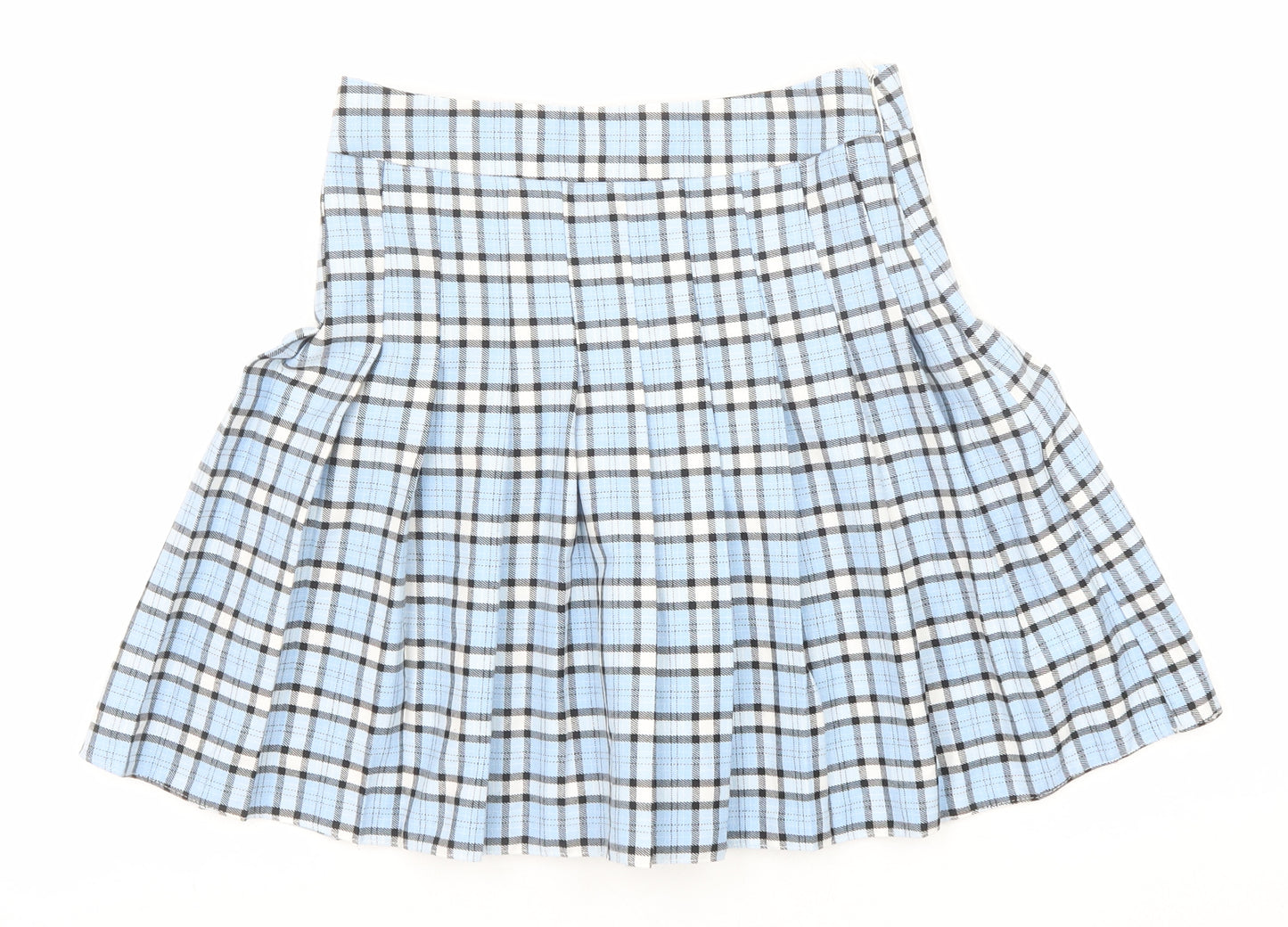 New Look Girls Blue Geometric Polyester Skater Skirt Size 12 Years Regular Zip