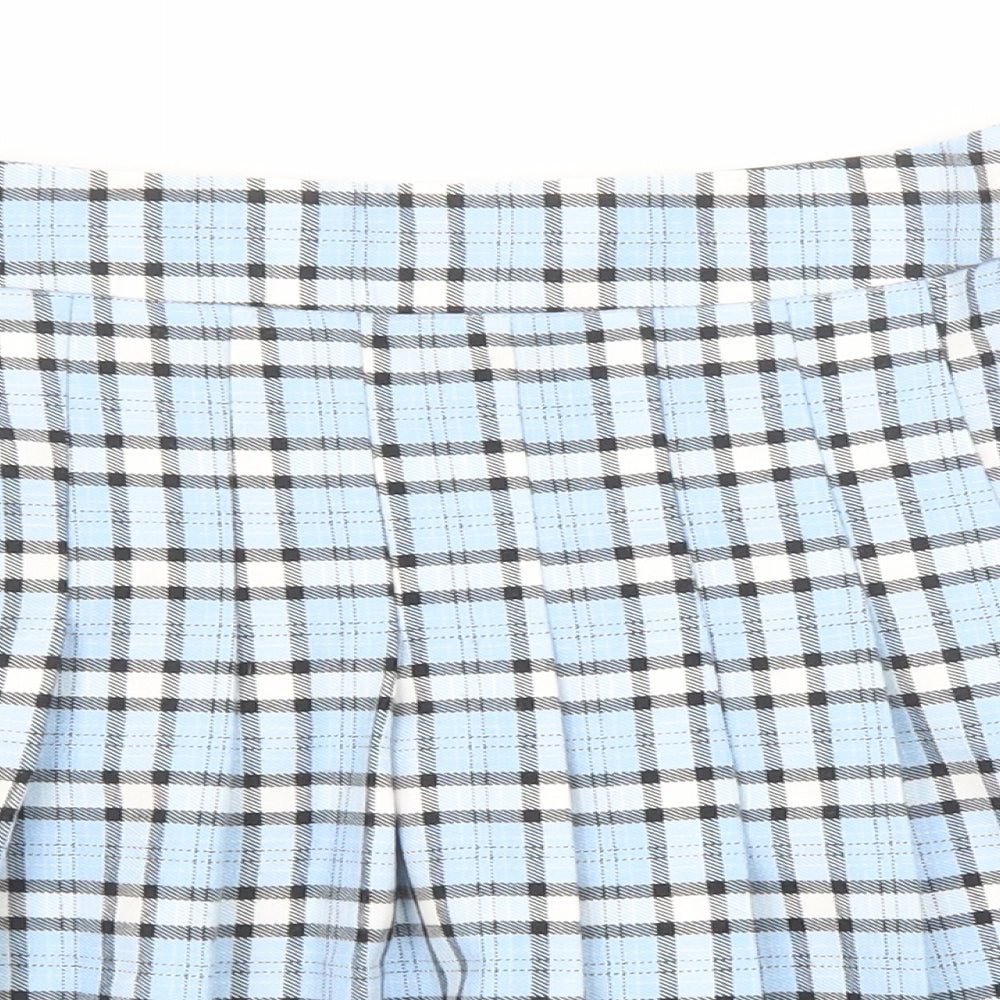 New Look Girls Blue Geometric Polyester Skater Skirt Size 12 Years Regular Zip