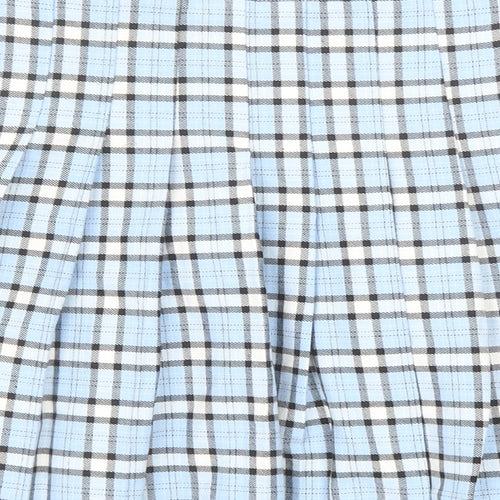 New Look Girls Blue Geometric Polyester Skater Skirt Size 12 Years Regular Zip