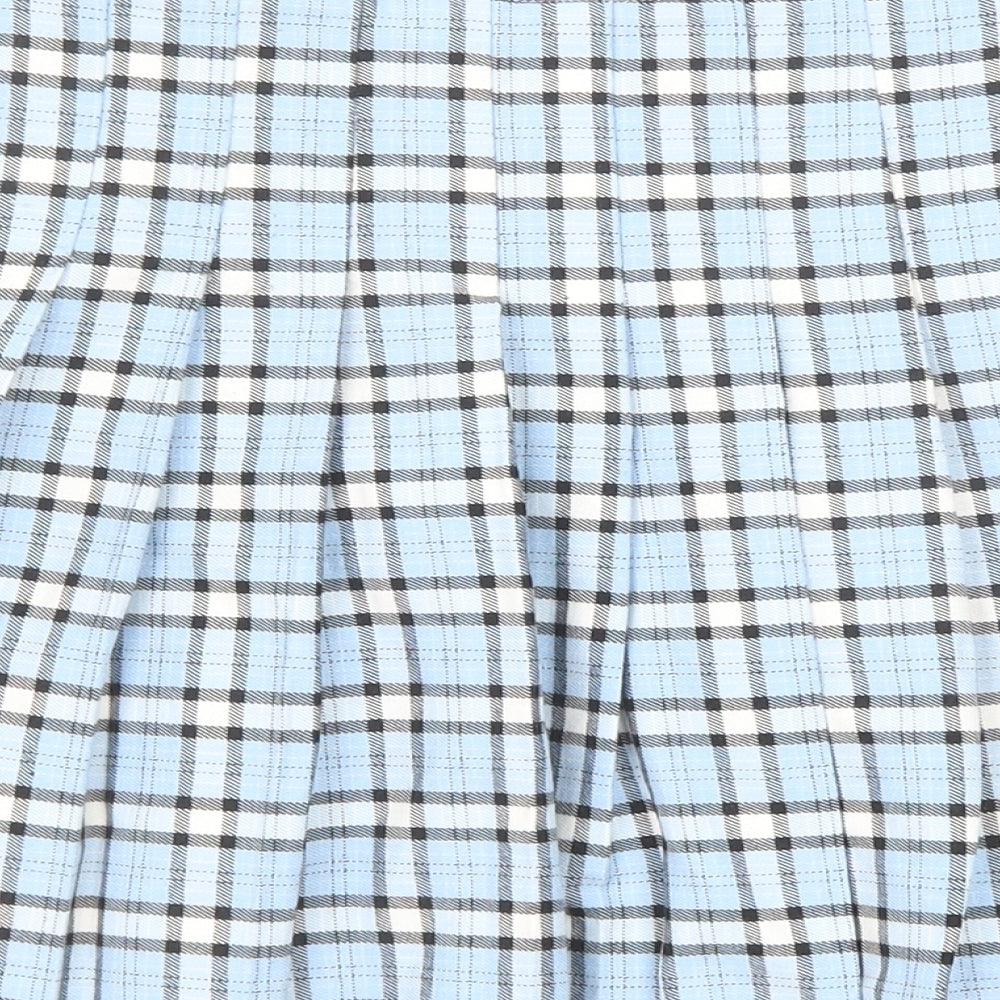 New Look Girls Blue Geometric Polyester Skater Skirt Size 12 Years Regular Zip