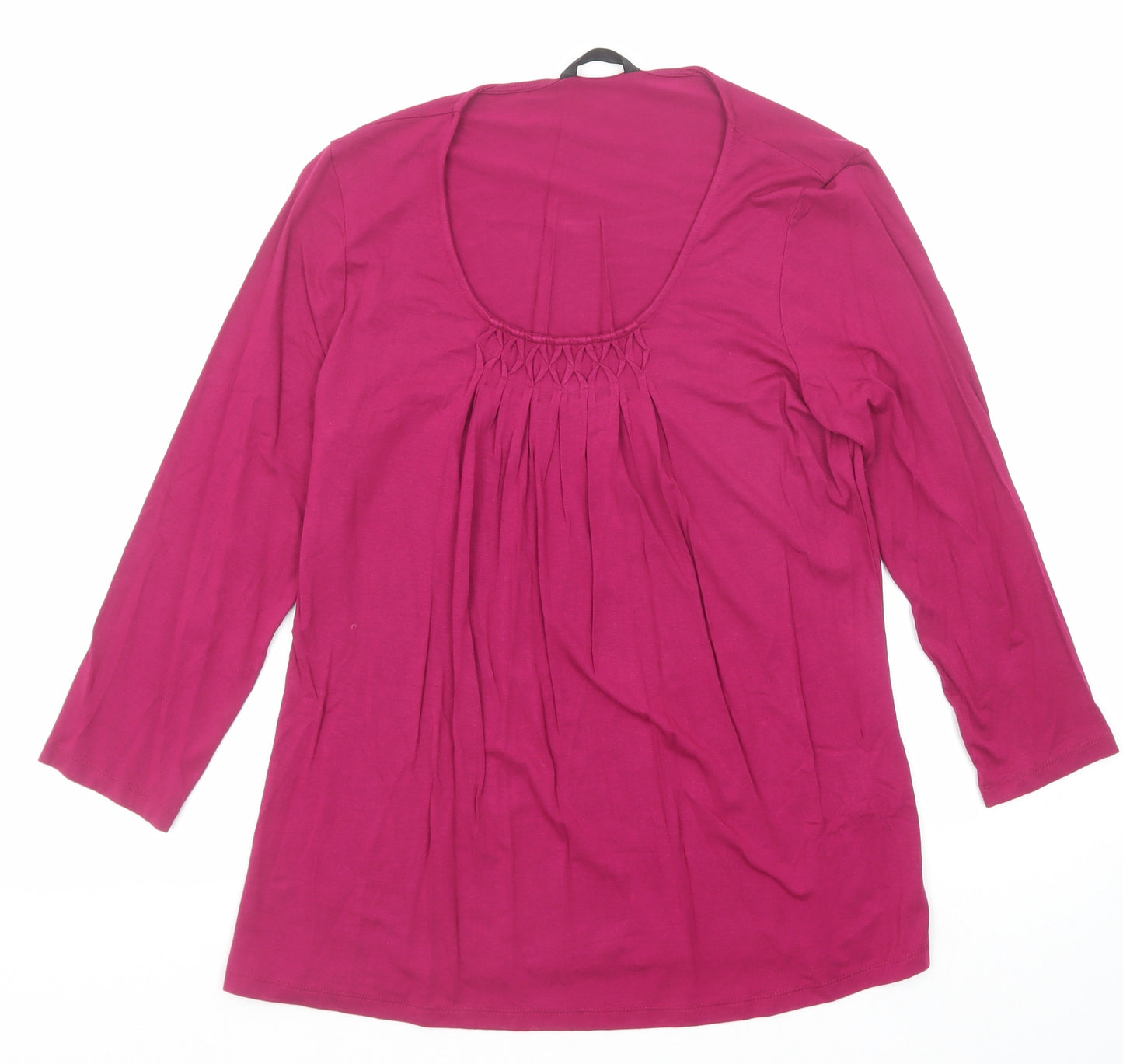 Marks and Spencer Womens Pink Viscose Basic Blouse Size 8 Scoop Neck
