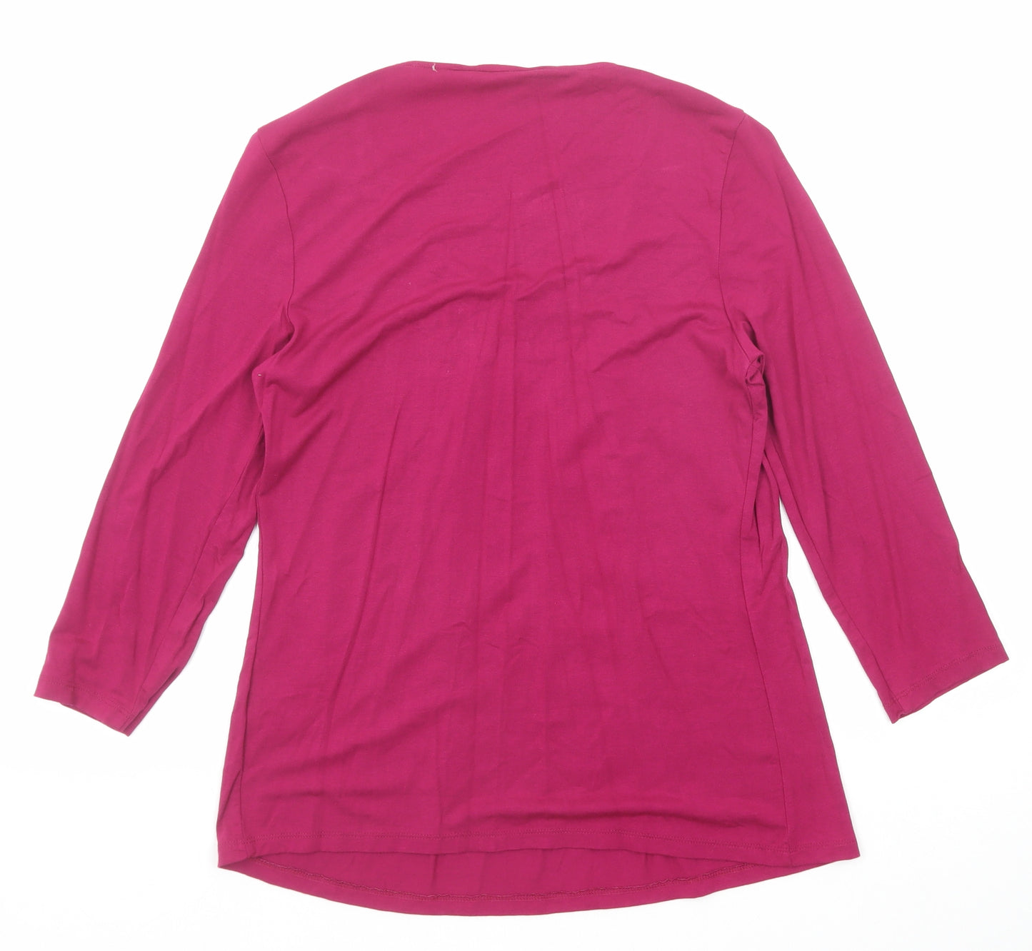 Marks and Spencer Womens Pink Viscose Basic Blouse Size 8 Scoop Neck