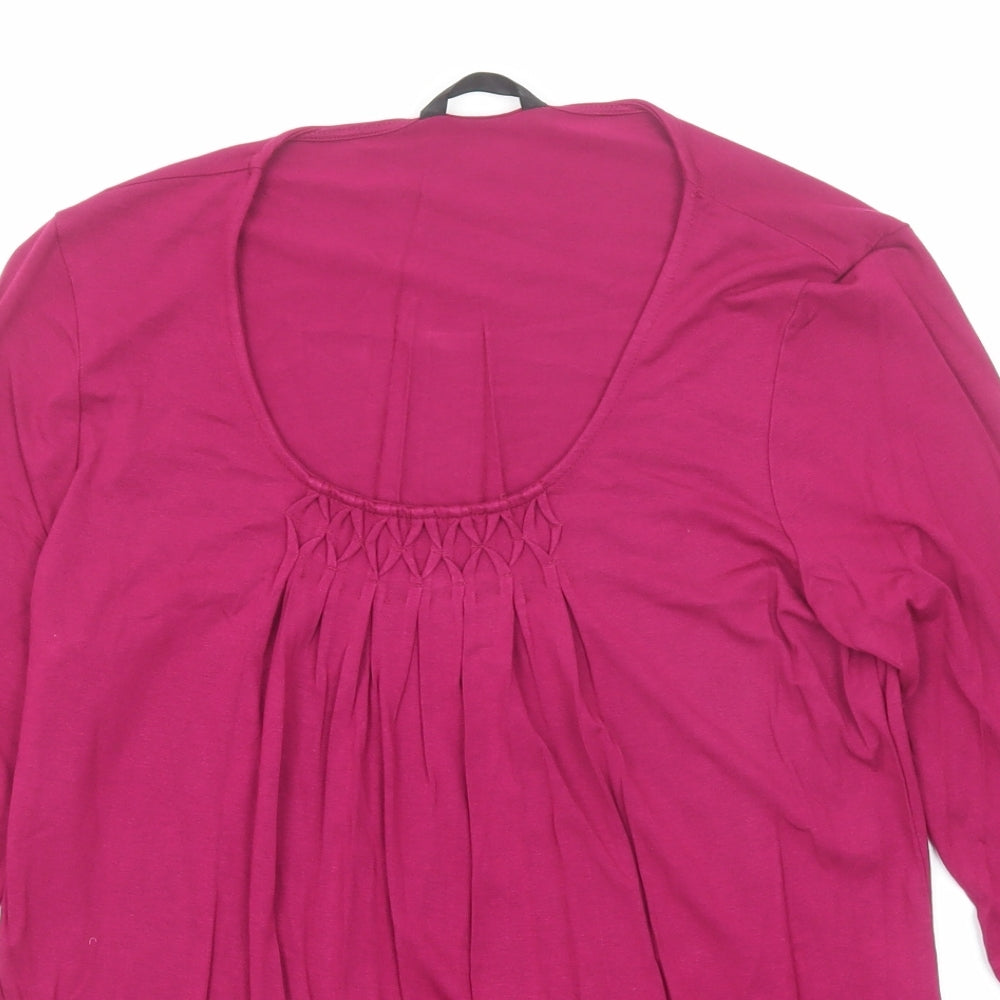 Marks and Spencer Womens Pink Viscose Basic Blouse Size 8 Scoop Neck
