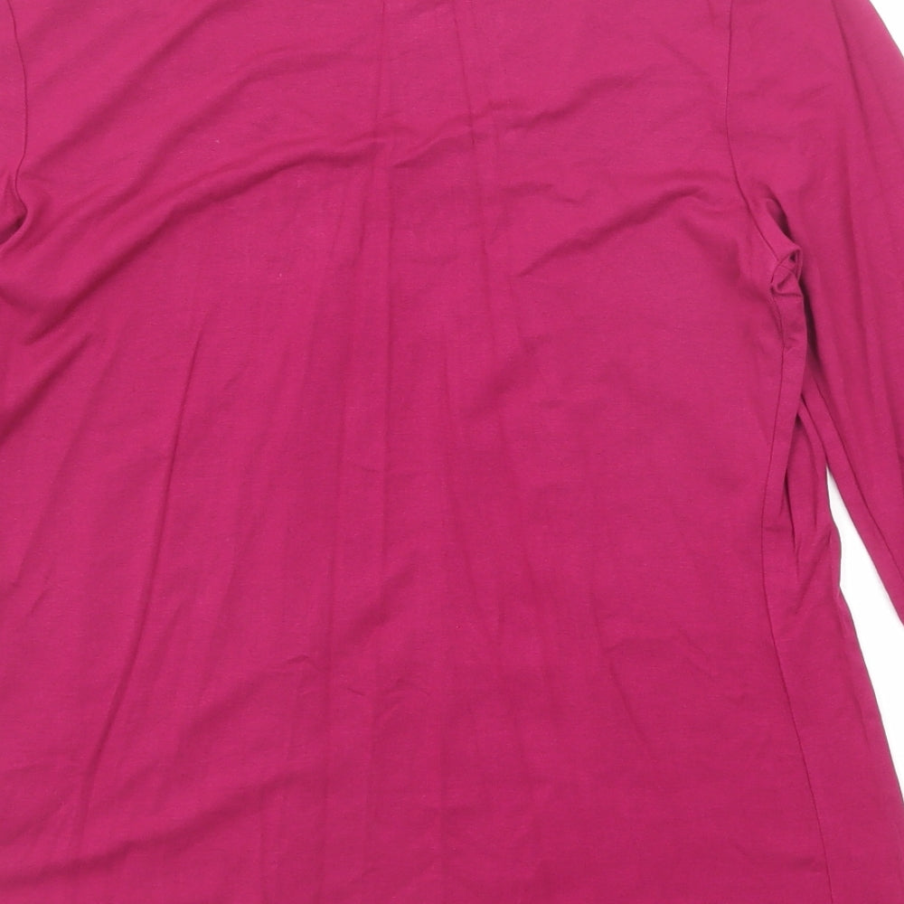Marks and Spencer Womens Pink Viscose Basic Blouse Size 8 Scoop Neck