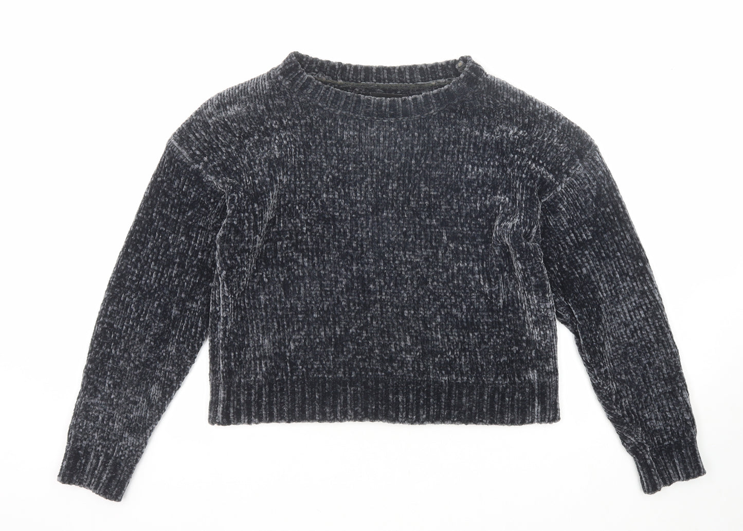 New Look Womens Black Round Neck Polyester Pullover Jumper Size S