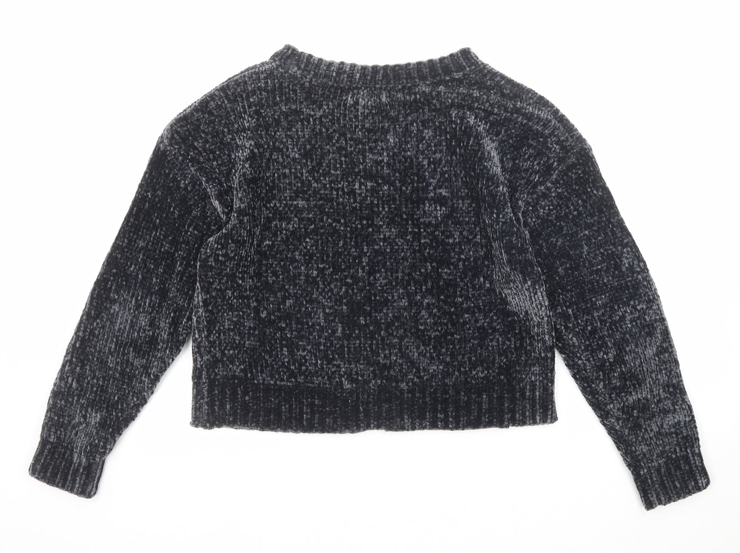 New Look Womens Black Round Neck Polyester Pullover Jumper Size S