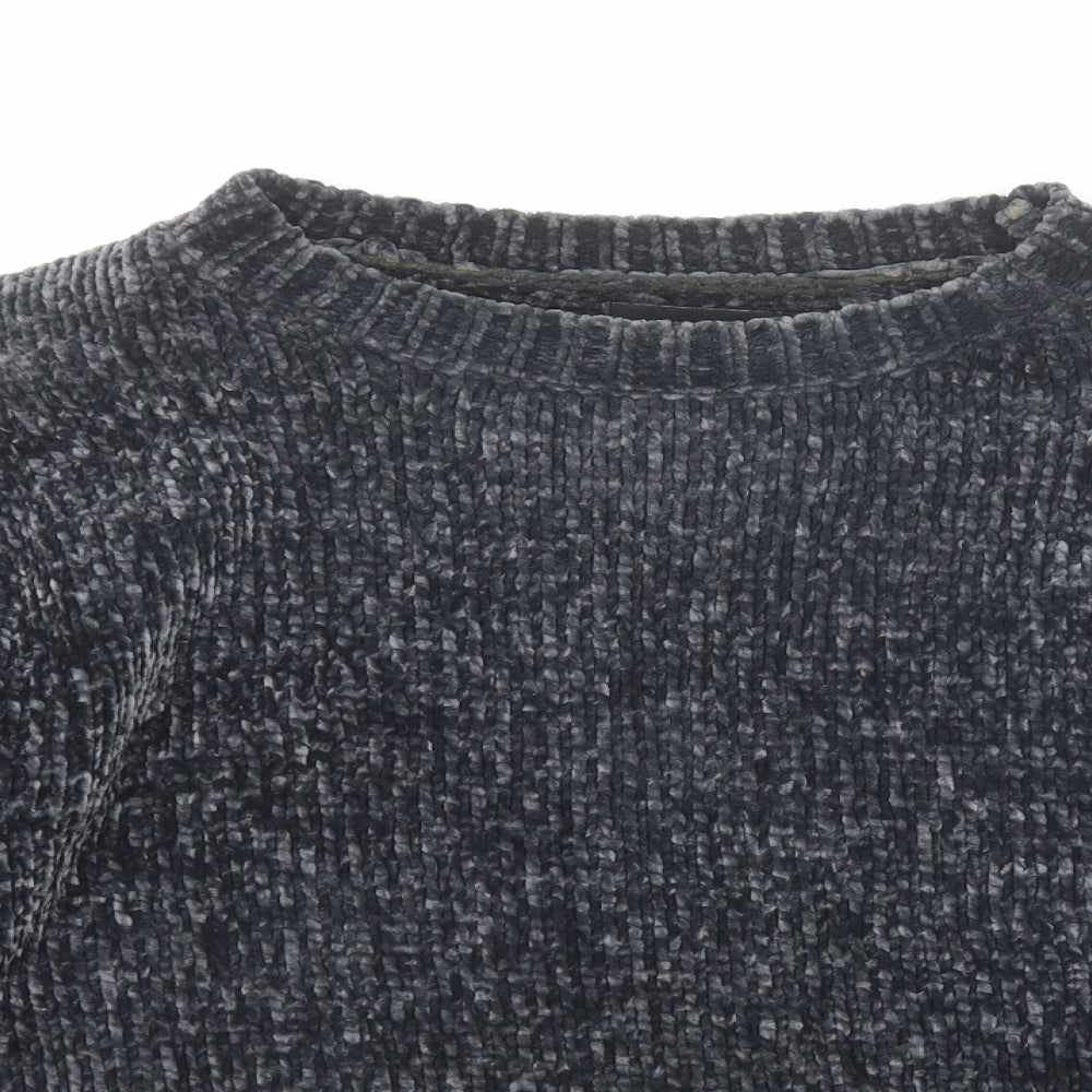 New Look Womens Black Round Neck Polyester Pullover Jumper Size S