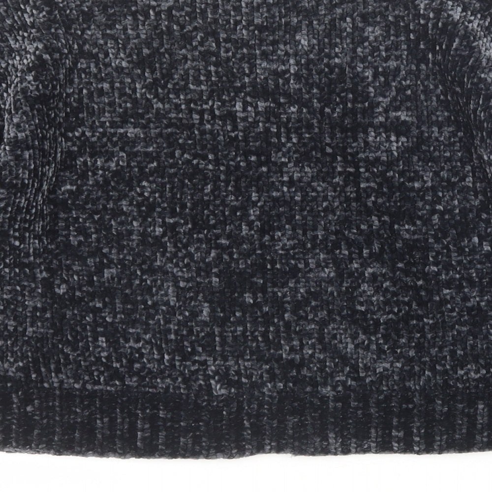 New Look Womens Black Round Neck Polyester Pullover Jumper Size S