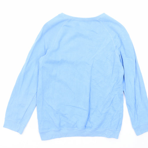 NEXT Girls Blue Cotton Pullover Sweatshirt Size 12 Years Pullover - It's Nice To See You Smile