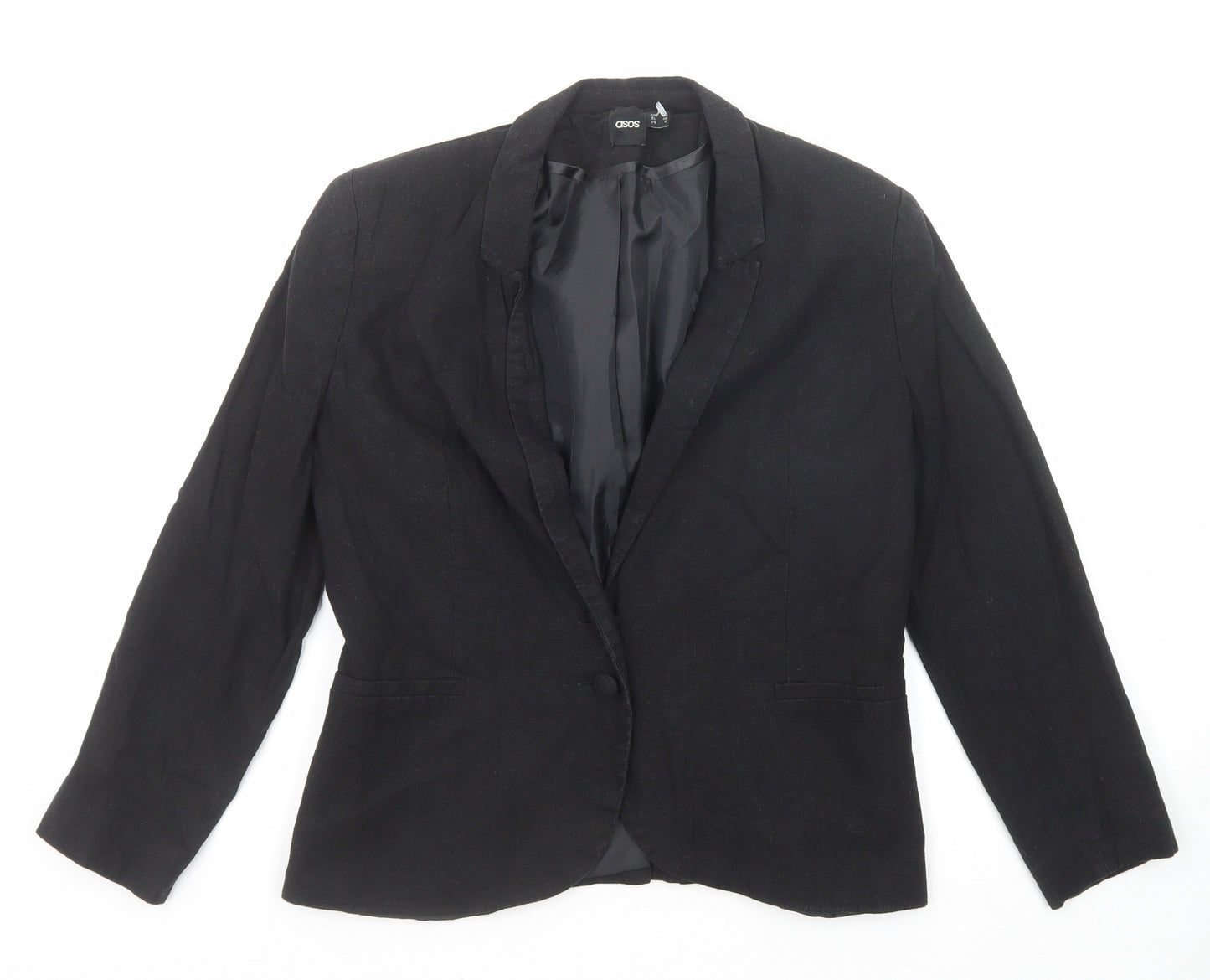 ASOS Womens Black Jacket Blazer Size 10 Button