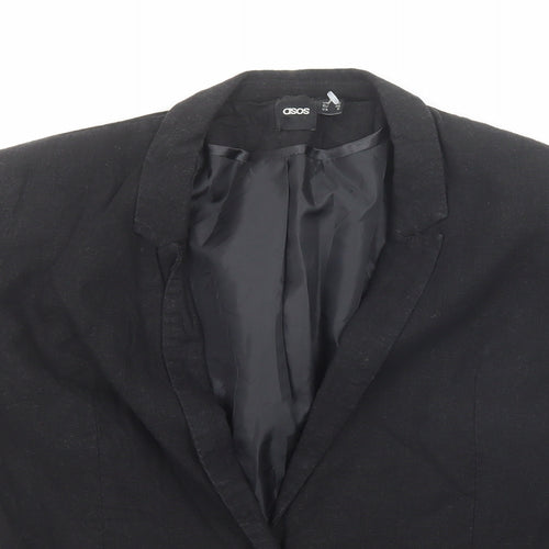 ASOS Womens Black Jacket Blazer Size 10 Button