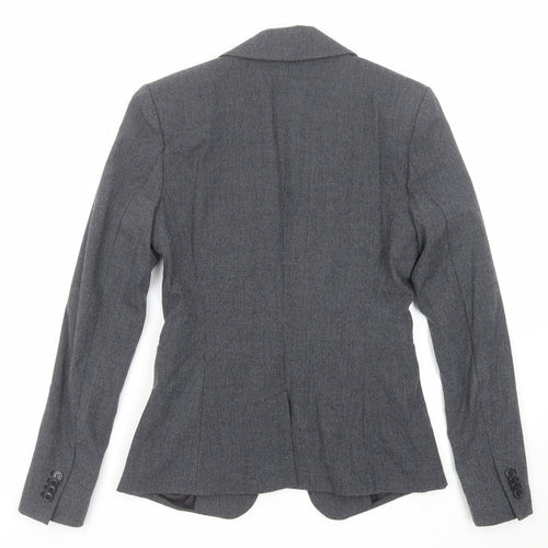 H&M Womens Grey Polyester Jacket Blazer Size 6