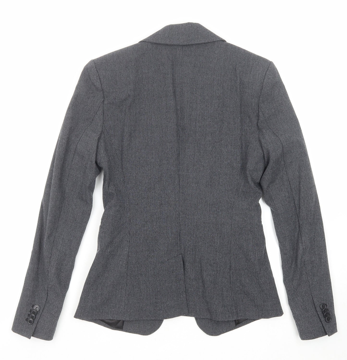 H&M Womens Grey Polyester Jacket Blazer Size 6