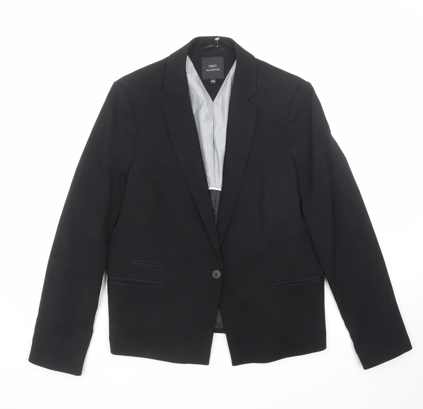 NEXT Womens Black Polyester Jacket Suit Jacket Size 18