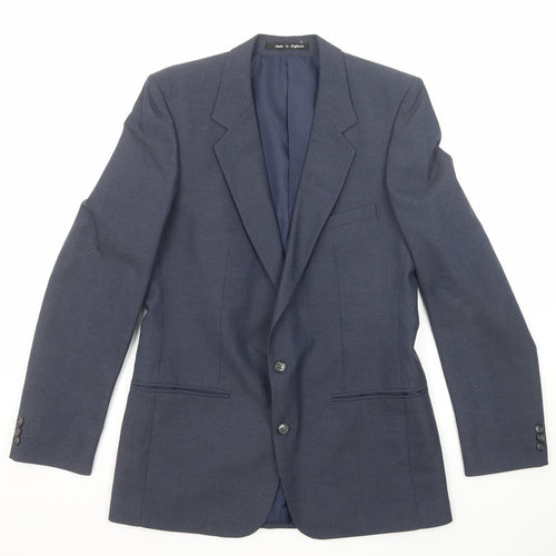 Topman Mens Blue Polyester Jacket Suit Jacket Size 40 Regular