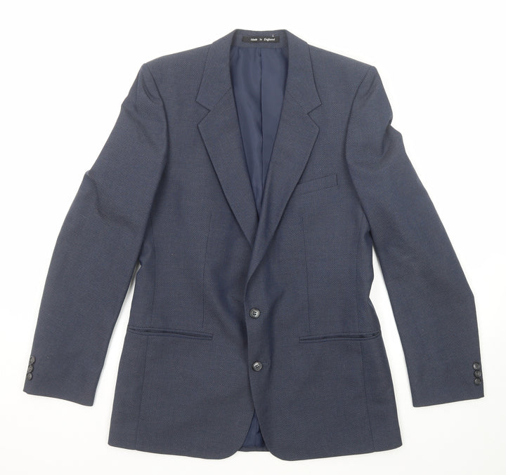 Topman Mens Blue Polyester Jacket Suit Jacket Size 40 Regular