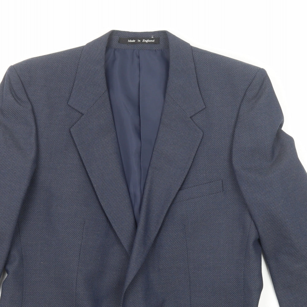 Topman Mens Blue Polyester Jacket Suit Jacket Size 40 Regular