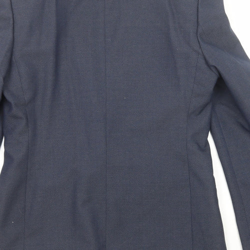 Topman Mens Blue Polyester Jacket Suit Jacket Size 40 Regular