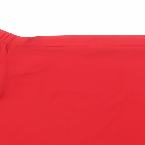 Select Womens Red Polyester Basic Blouse Size 12 Boat Neck