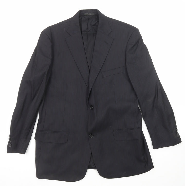 Cadini Mens Black Striped Wool Jacket Suit Jacket Size 40 Regular