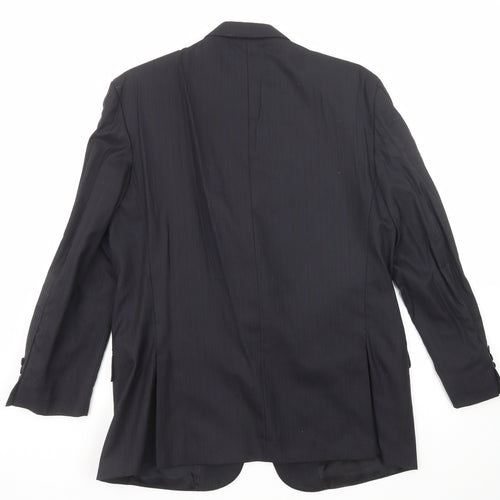 Cadini Mens Black Striped Wool Jacket Suit Jacket Size 40 Regular