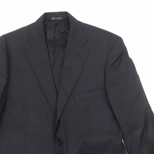 Cadini Mens Black Striped Wool Jacket Suit Jacket Size 40 Regular