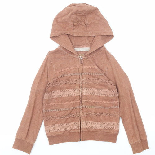 NEXT Boys Brown Cotton Full Zip Hoodie Size 6 Years Zip