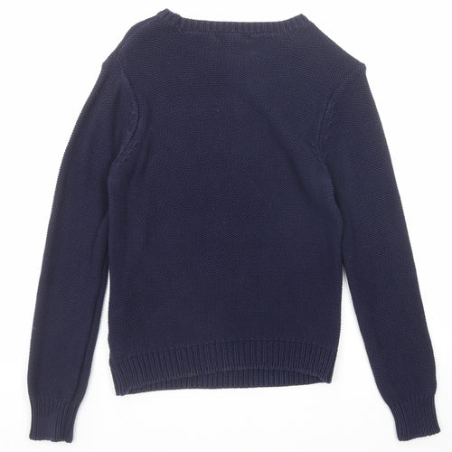 FOREVER 21 Womens Blue Round Neck Cotton Pullover Jumper Size M