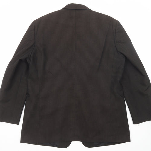 Sequel Mens Brown Striped Polyester Jacket Suit Jacket Size 46 Regular