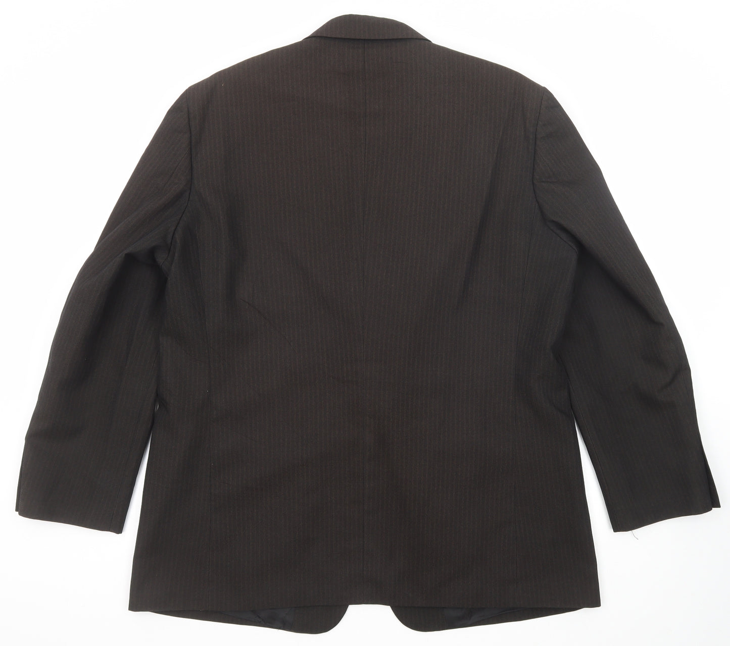 Sequel Mens Brown Striped Polyester Jacket Suit Jacket Size 46 Regular