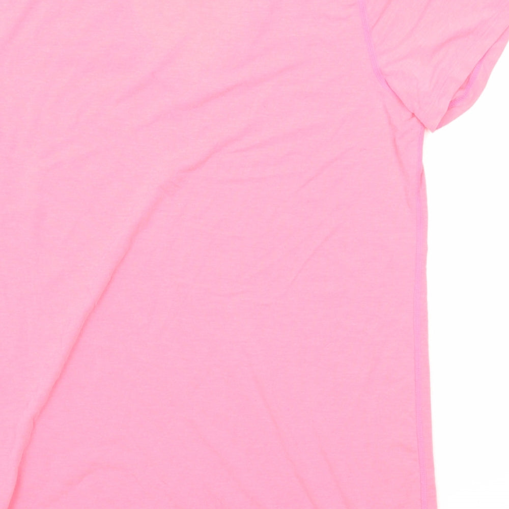Gap Womens Pink Polyester Basic T-Shirt Size M V-Neck Pullover