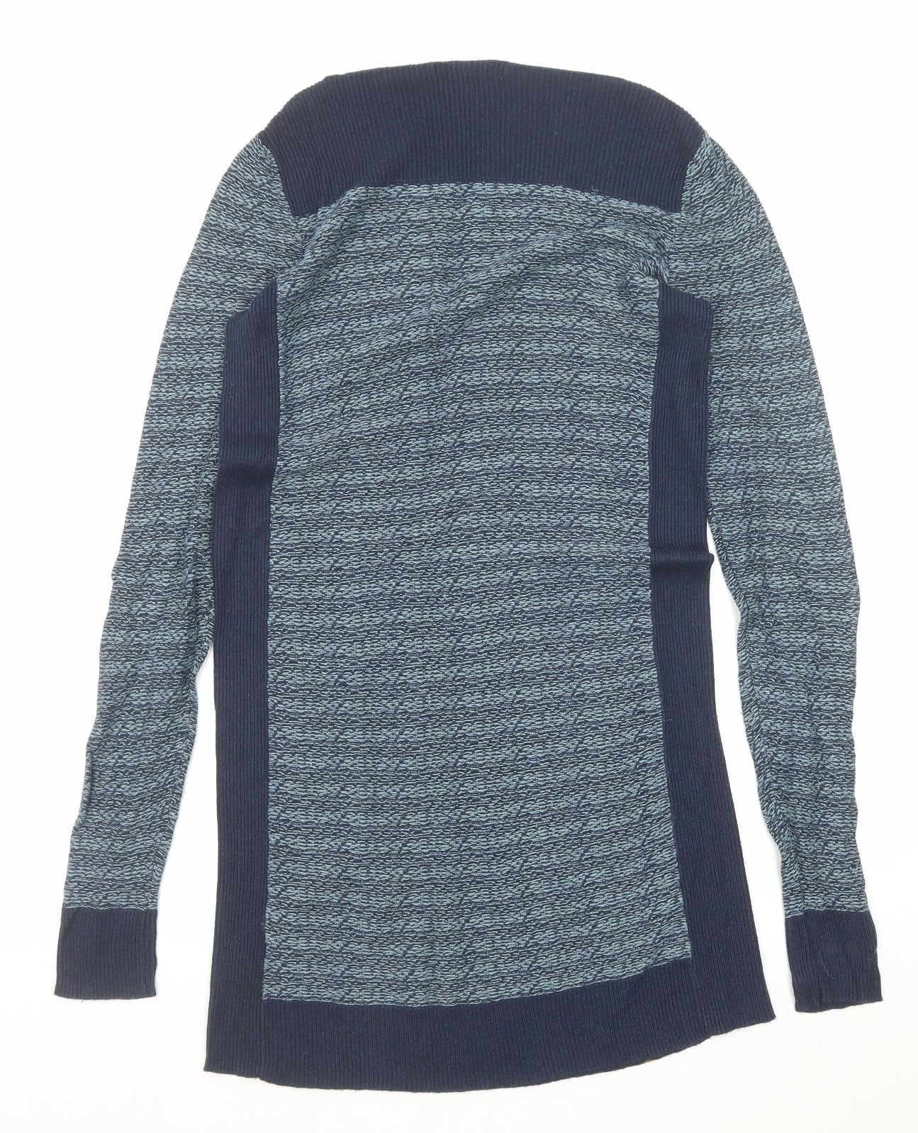 Calvin Klein Womens Blue Geometric Acrylic Kaftan Size S Round Neck Pullover