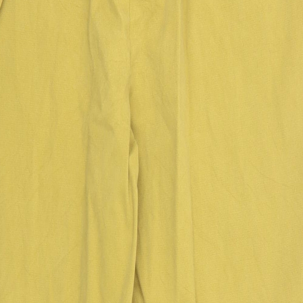 Marks and Spencer Womens Green Viscose Trousers Size 16 Regular Zip