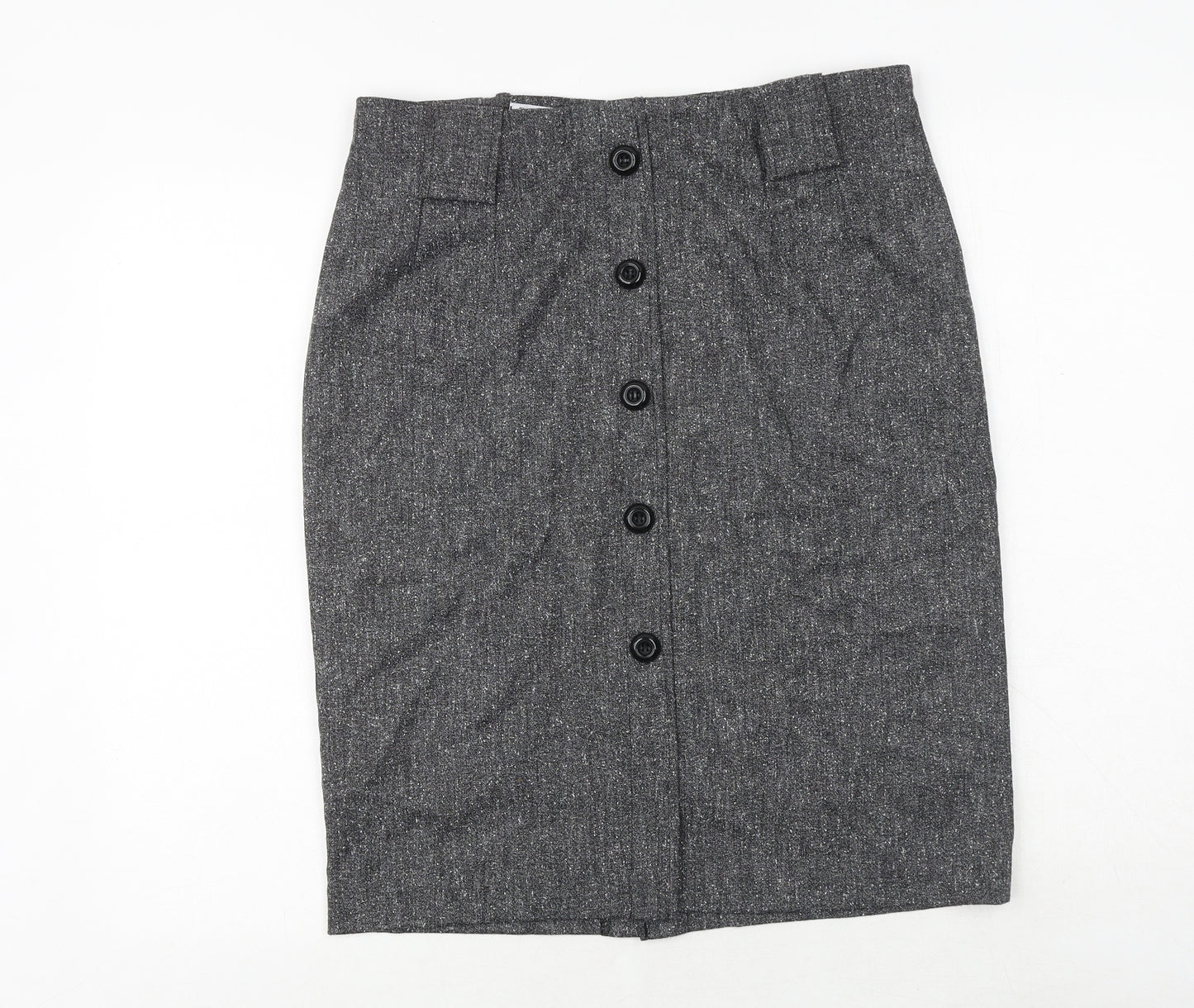 Bohemios Womens Grey Polyester A-Line Skirt Size 14 Zip