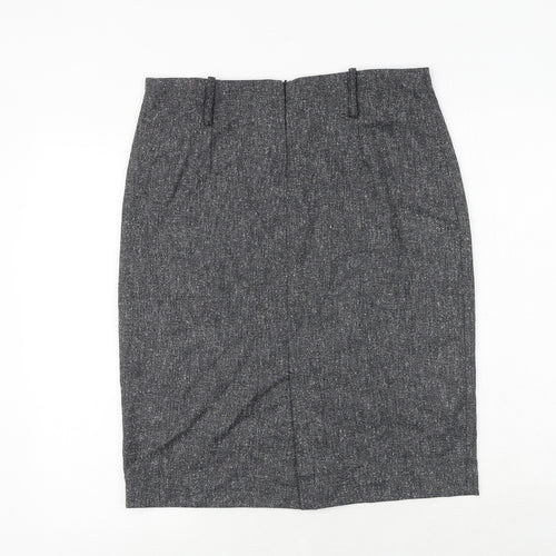 Bohemios Womens Grey Polyester A-Line Skirt Size 14 Zip