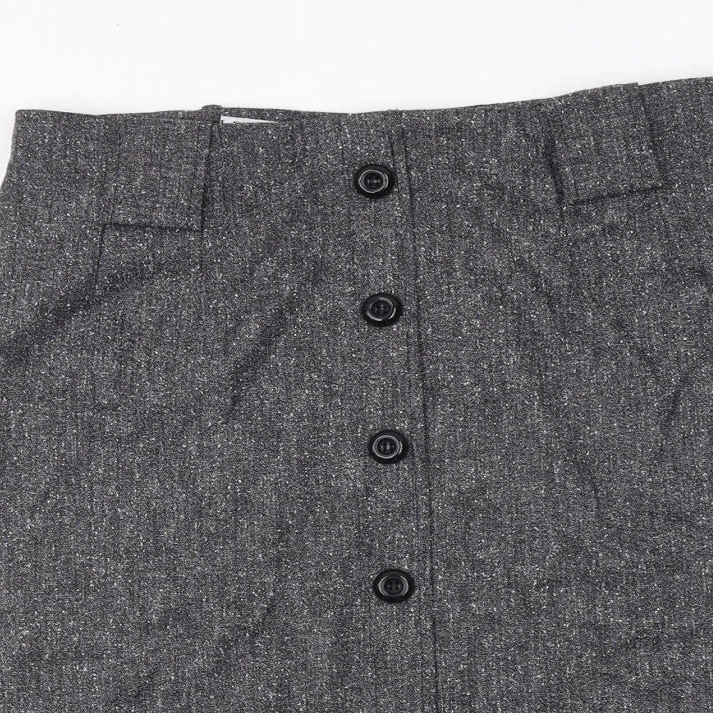 Bohemios Womens Grey Polyester A-Line Skirt Size 14 Zip