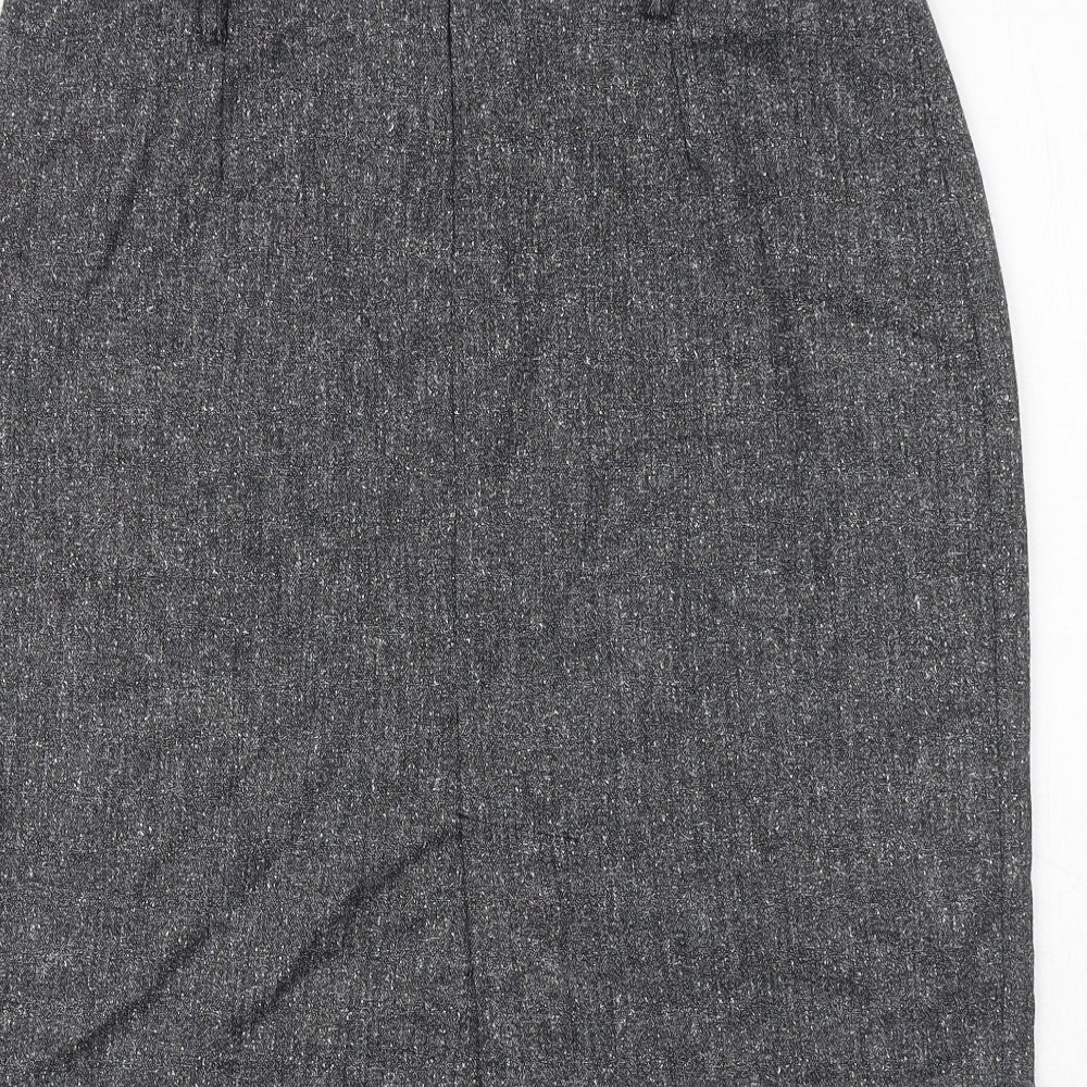 Bohemios Womens Grey Polyester A-Line Skirt Size 14 Zip