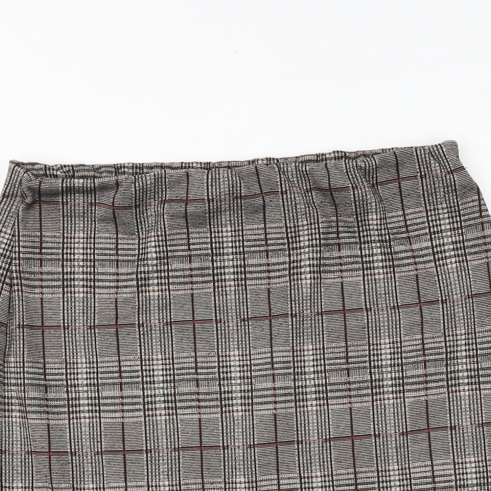 Dorothy Perkins Womens Brown Plaid Viscose A-Line Skirt Size 18