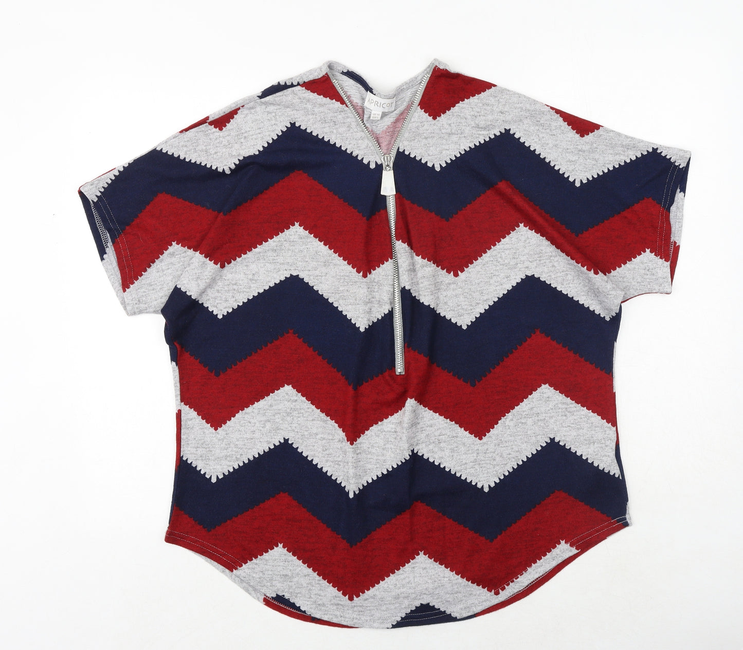 Apricot Womens Multicoloured Geometric Polyester Basic T-Shirt Size 14 V-Neck