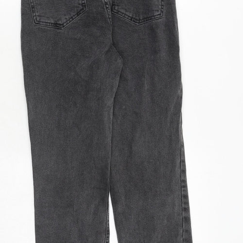ASOS Womens Grey Cotton Straight Jeans Size 24 in L32 in Extra-Slim Zip